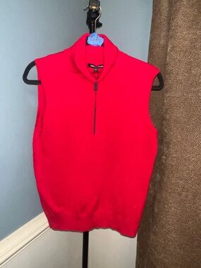 Cable & Gauge Bright Red Sleeveless Sweater Vest